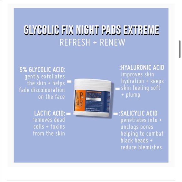 BN Nip+Fab Glycolic Fix Night Pads Extreme 60 Pads - Picture 4 of 10